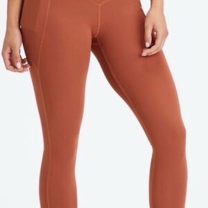 Fabletics Outfit - Sync Seemless bralette + Crossover leggings  Blue and Brown